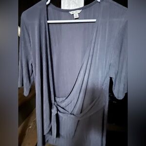Gray Wrap Top